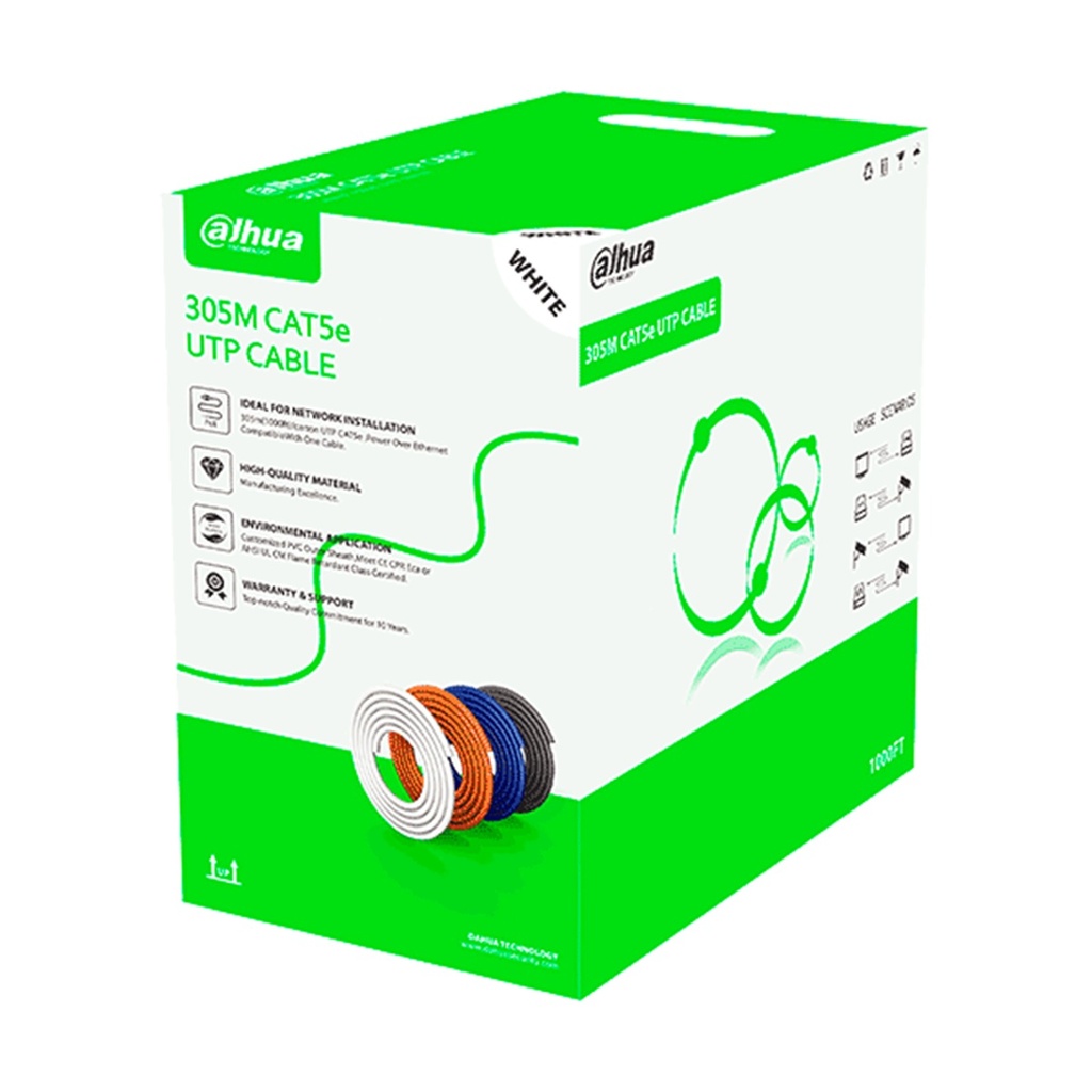 Bobina De Cable Cat5e UTP Dahua DH-PFM922I-5EUN-C 305 Metros