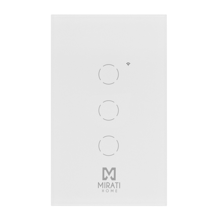 Apagador inteligente de pared mirati de 3 apagadores touch wifi 2.4hz bluetooth