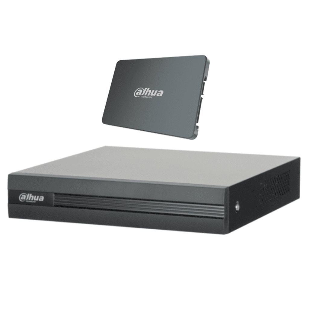 DVR de 4 Canales Dahua XVR1B04H-I Para 1 Disco Duro máx. 6TB 2x USB 2.0 1x RJ-45 Incluye SSD Instalado 512GB