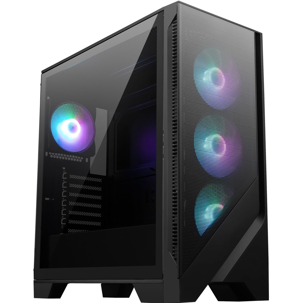 Gabinete msi mag forge 320r airflow, ventana cristal, rgb, 2x vent frontales 120 mm, ventiladortraser 1x 120 mm