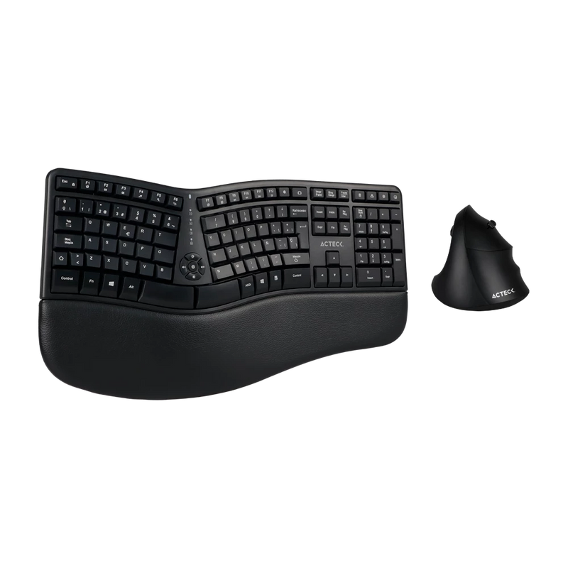 Kit de teclado y mouse acteck inalambrico mk770, 2.4 mhz, hasta 2400 dpi, 10 teclas muldimedia, negro