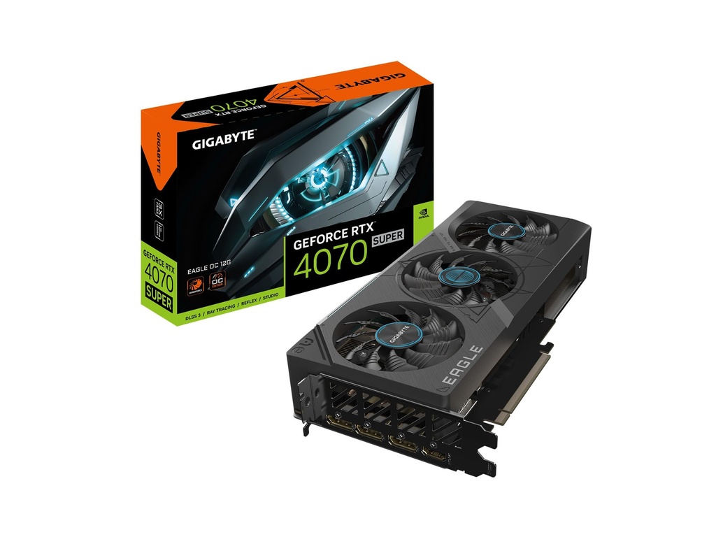 Tarjeta de video gigabyte eagle geforce rtx 4070 super eagle oc 12g geforce, gddr6x, 7680 x 4320 pixeles, pci express 4.0