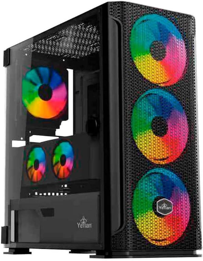 (ed)gabinete yeyian ygh-49703 hollow 2500 atx/3vent/ argb/mesh/usb/negro