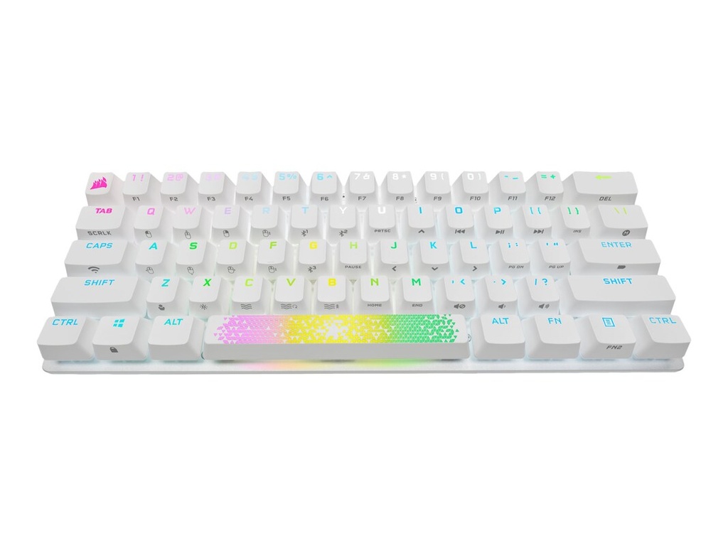 Teclado mecanico corsair ch-9189110-na k70 pro mini wireless rgb 60% switch cherry mx red blanco