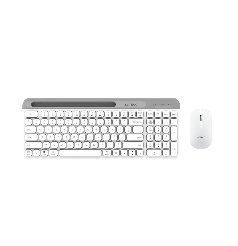 Kit Teclado y Mouse ACTECK VIRTUOS SILK MK720 Inalambrico USB-C Blanco AC-936262