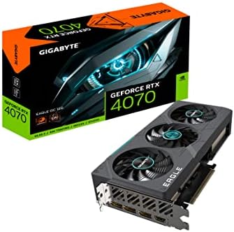 Tarjeta de video gigabyte gv-n4070eagle oc v2-12gdrtx 4070 12gb gddr6 pci 4.0 hdmi 3*dp 3 fan