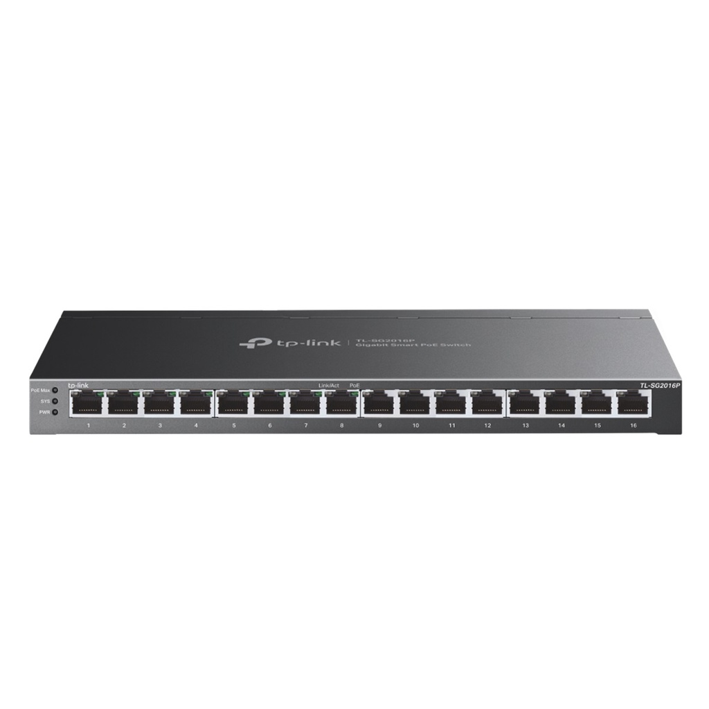 ﻿Switch TP-Link Gigabit Ethernet TL-SG2016P 16 Puertos 10/100/1000 Mbps 16 Gbit/s 8000 Entradas Administrable