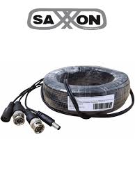 Saxxon sxwb50 - cable de 50 metros armado para video y energía / optimizado para cámaras 4k / conectores bnc y de energía / uso en interior / cable de video 100% cobre de alta pureza