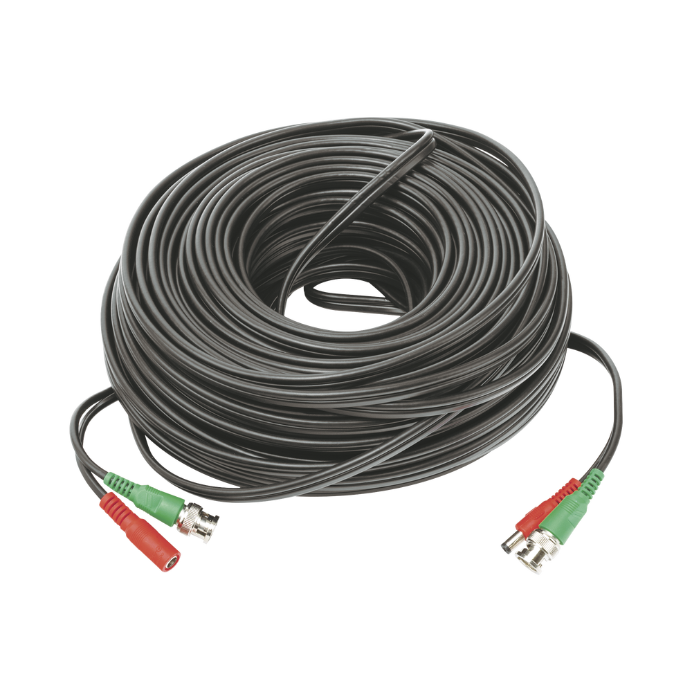 Cable coaxial ( bnc rg59 ) + alimentación / siamés / 50 metros / 100 % cobre / para cámaras 4k  / uso interior y exterior