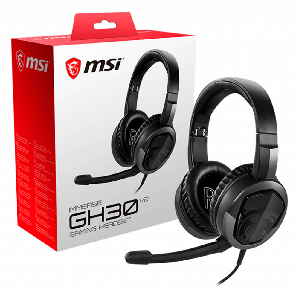 Msi immerse gh30 v2 - auricular - tamaño completo - cableado - conector de 3,5 mm