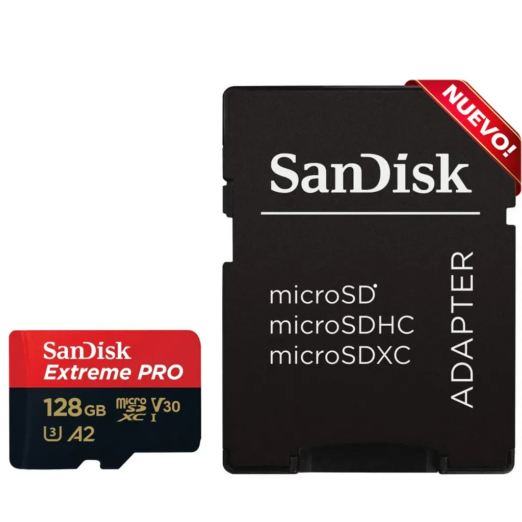 Memoria micro sd de 128 gb / extreme pro / uso en drones - action cam - cámaras fotograficas / incluye adaptador