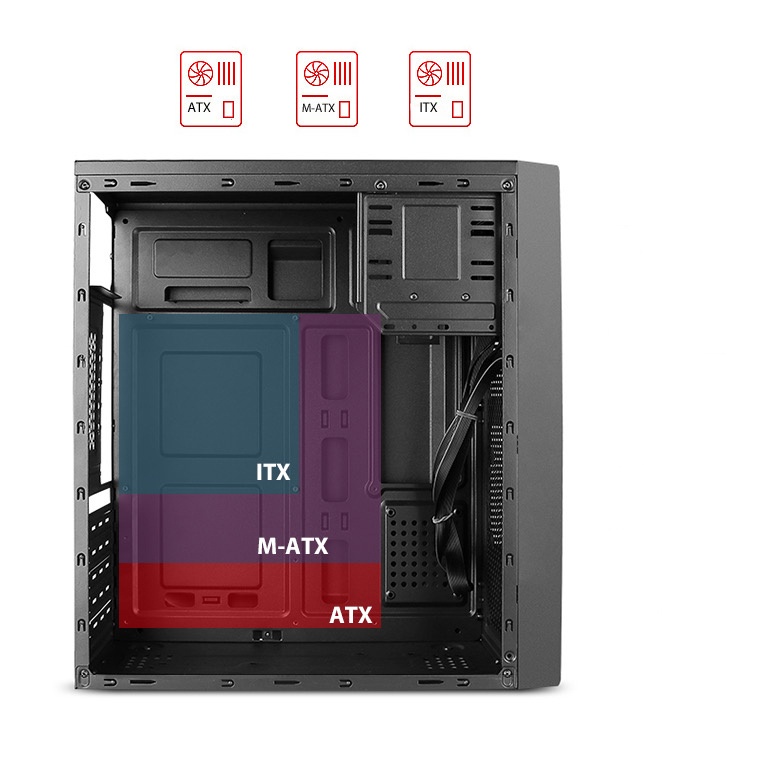 Gabinete Stylos STPGAC4B Cubo ATX/Micro ATX/Mini ITX USB 3.0 Con Fuente De 500W