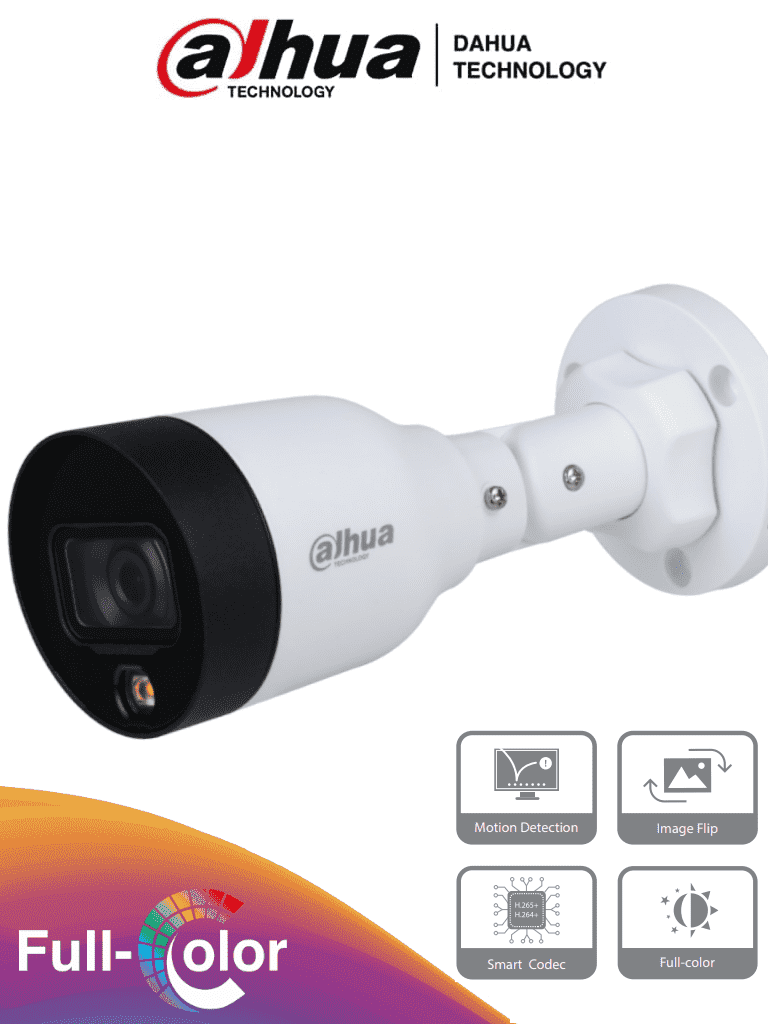 Cámara IP Bullet IR Dahua Interiores Exteriores HFW1239S1-LED-S4 Alámbrico 1920x1080 Pixeles Día Noche