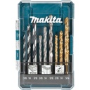  Juego De Brocas Makita D71984 9 Piezas Para Madera Concreto Metal