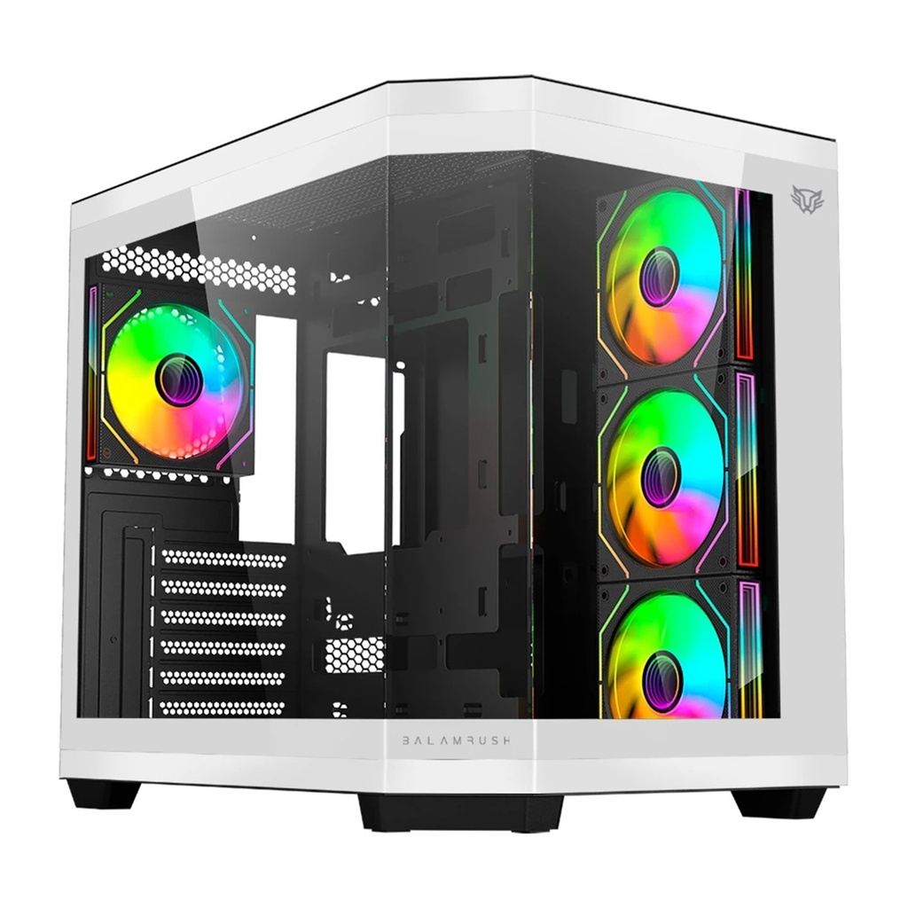 Gabinete Balam Rush Tank Super 9600 TB con Ventana RGB Midi-Tower ATX/Micro-ATX/ITX USB 3.0/2.0 sin Fuente 3 Ventiladores RGB Instalados