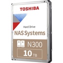 Disco Duro Toshiba N300 de 10TB Compatible con Equipos NAS 7200 RPM 3.5" 512MB SATA III 6.0 Gb/s