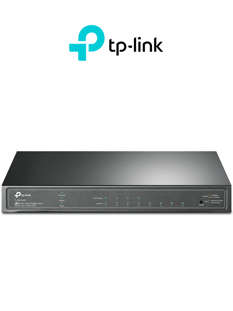 Tp-link sg2008p - switch poe jetstream sdn administrable 8 puertos 10/100/1000 mbps, 4 puertos poe, 62w, administración centralizada omada sdn