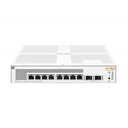 Switch HPE Networking Instant On Gigabit Ethernet 1930 8 Puertos PoE 10/100/1000Mbps + 2 Puertos SFP 20Gbit/s 8000 Entradas Administrable