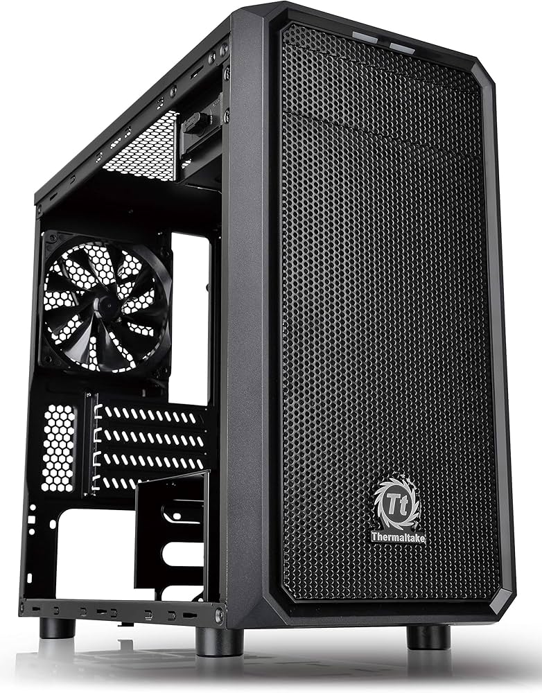 Gabinete thermaltake versa h15, ventiladores traseros 1x120mm, negro