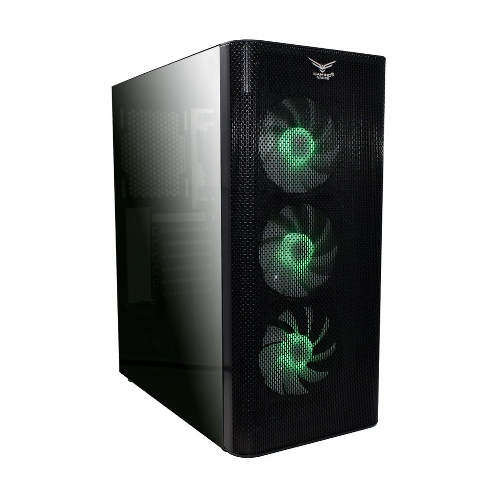 Gabinete naceb na-0613 zed cristal 3 ventiladores rgb 1*usb 3.0 2*usb 2.0 sin fuente.