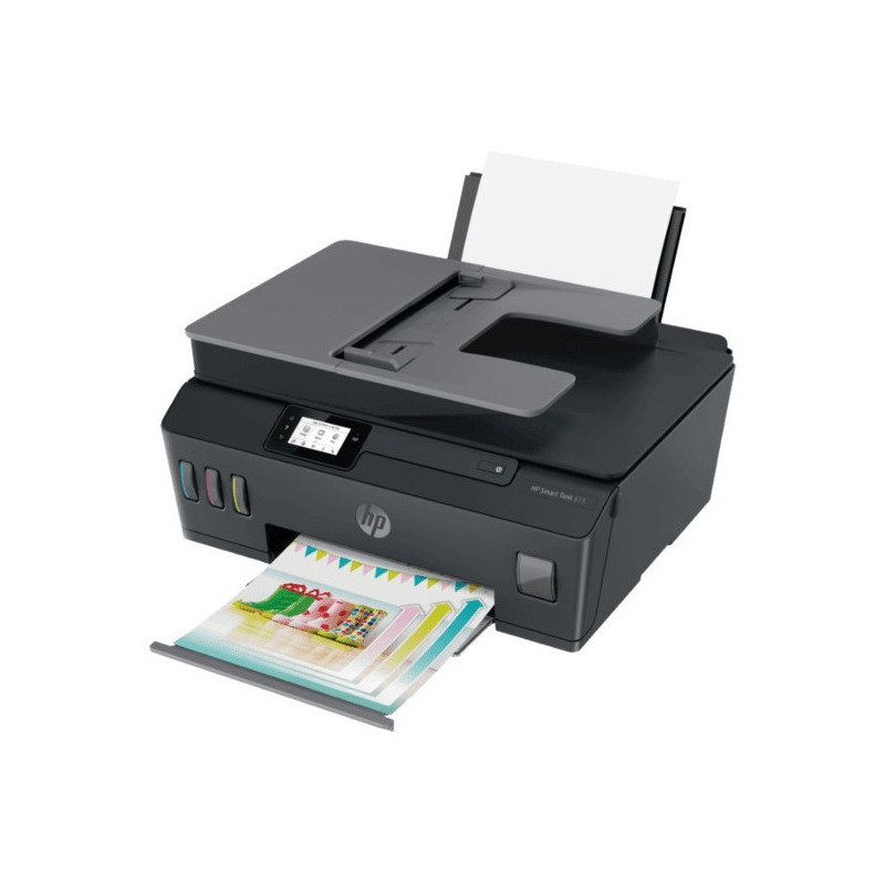 Multifuncional de inyección HP Smart Tank 615 Impresora Copiadora Fax y Escáner 1200dpi Tanques de Tinta USB Ethernet Wi-Fi