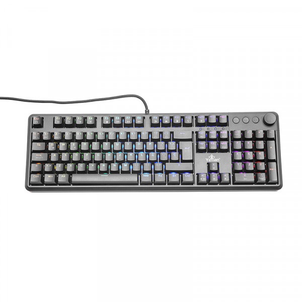 Teclado Gamer Yeyian Asward Series 3000 RGB Mecánico Switch Blue Alámbrico Negro (Español)