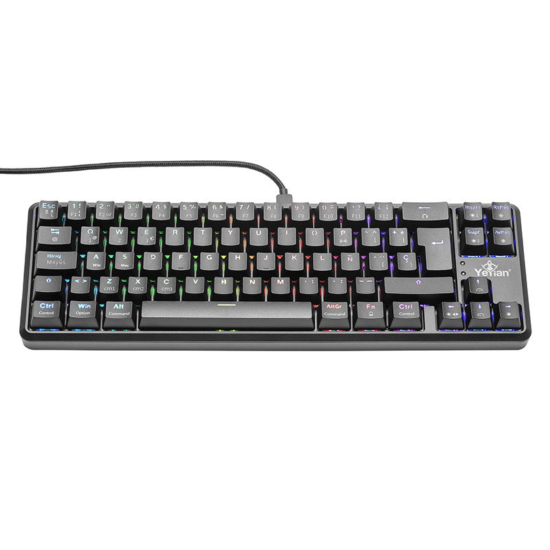 Teclado Gamer Yeyian AKIL S3500 RGB Mecánico Switch Blue Alámbrico Negro (Español)