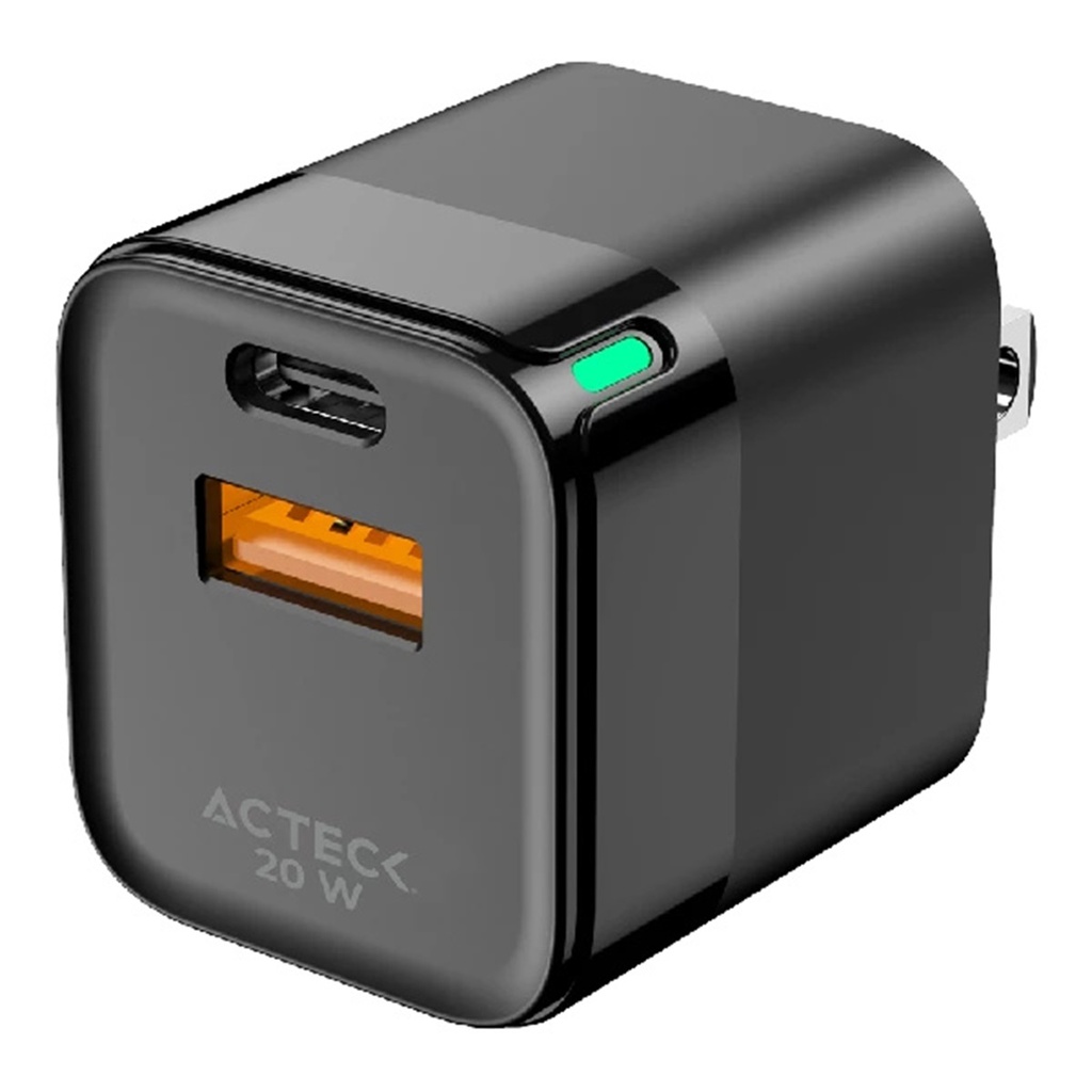 Cargador De Pared Acteck AC-935555 Energon Prime 20W 1x USB A 1x USB C