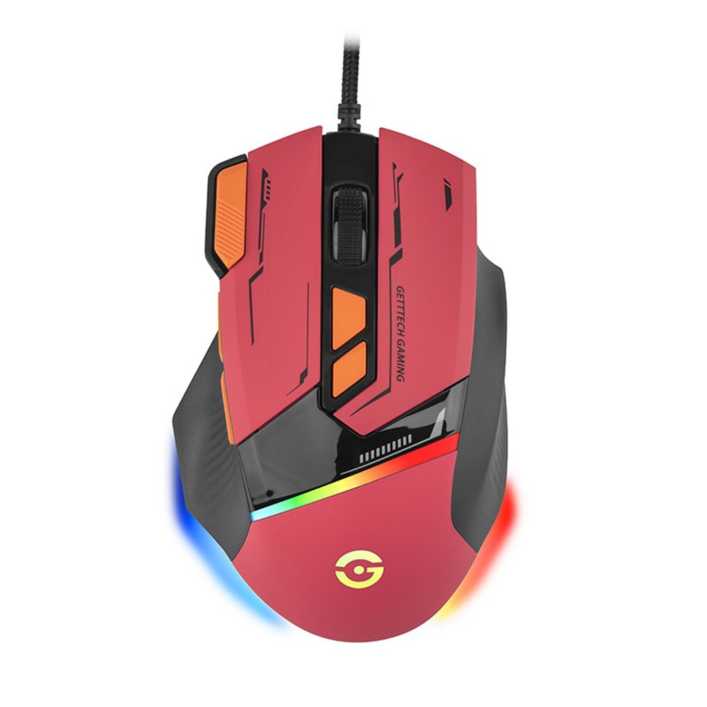 Mouse Gamer Ergonomico Getttech Alambrico 7200 DPI RGB