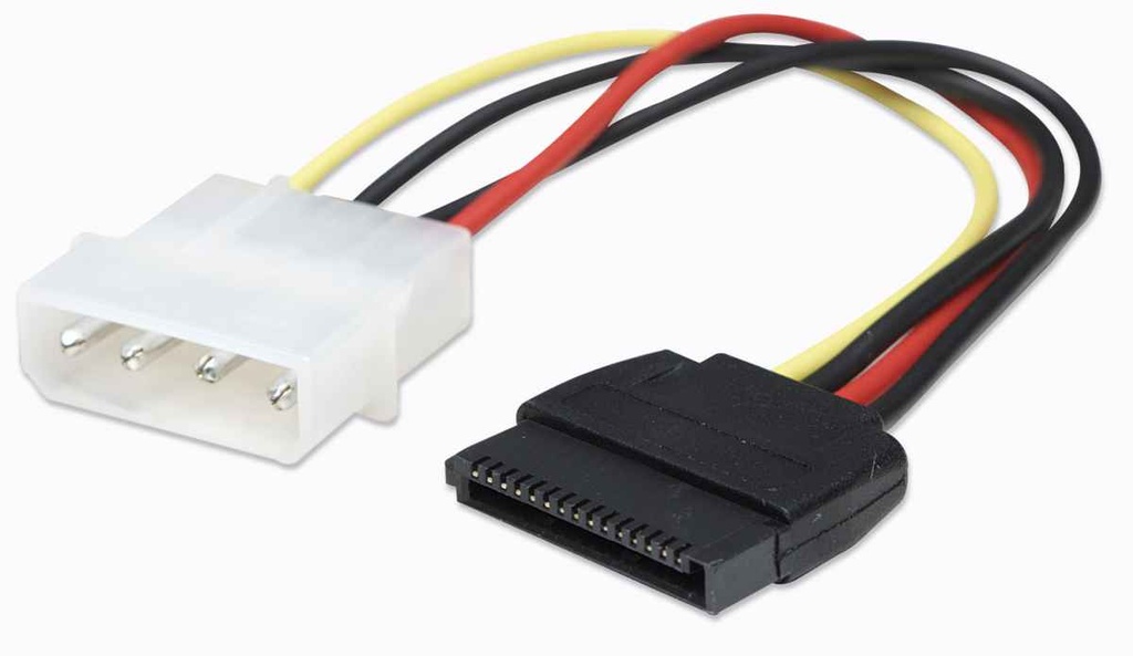 Cable Manhattan 4-pin Molex Macho - 15-pin SATA Macho 16cm