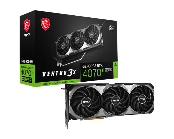 Tarjeta de video msi rtx 4070 ti super 16g ventus 3x oc 16gb gddr6x 2640 mhz 1*hdmi 3*dp