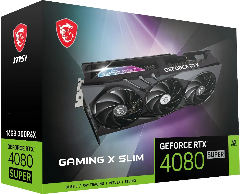 Tarjeta de video msi rtx 4080 super 16g gaming x slim 16gb gddr6x 2625 mhz 2*hdmi 2*dp