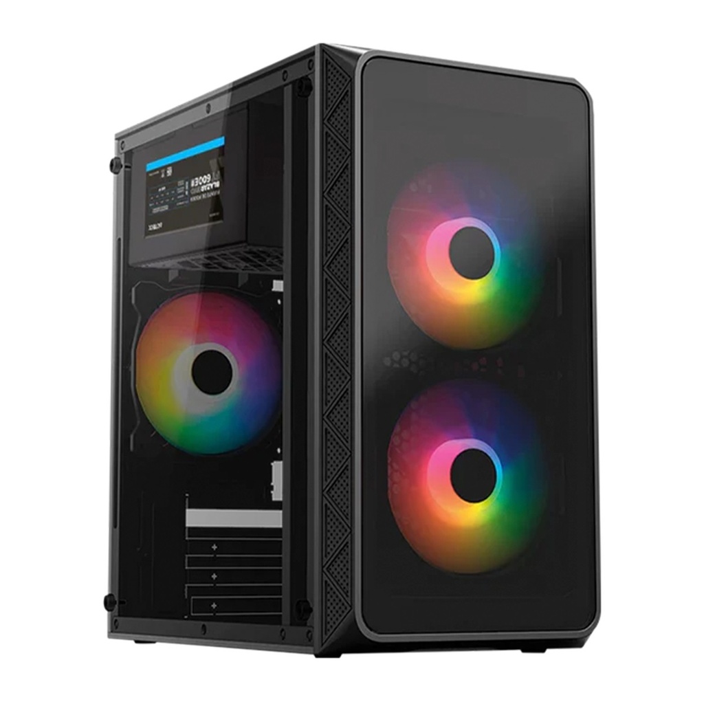 Gabinete Acteck Doom Pro Crystal GI730 Mini-Tower Fuente De 600W 3x120mm