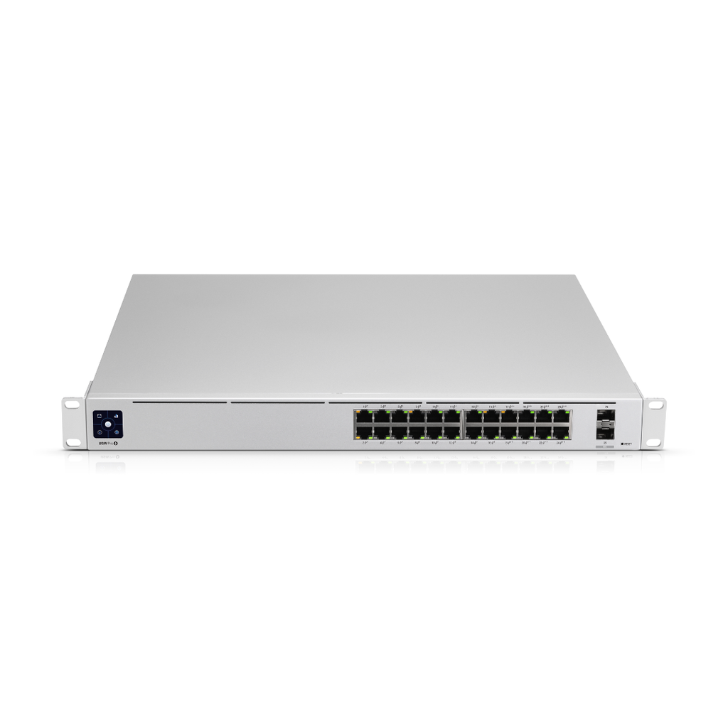 Ubiquiti unifi switch usw-pro-24-poe - conmutador - gestionado - 24 x 10/100/1000 (16 poe+, 8 poe++) + 2 x 10 gigabit sfp+ (enlace de subida) - sobremesa, montaje en rack - poe++ (400 w)