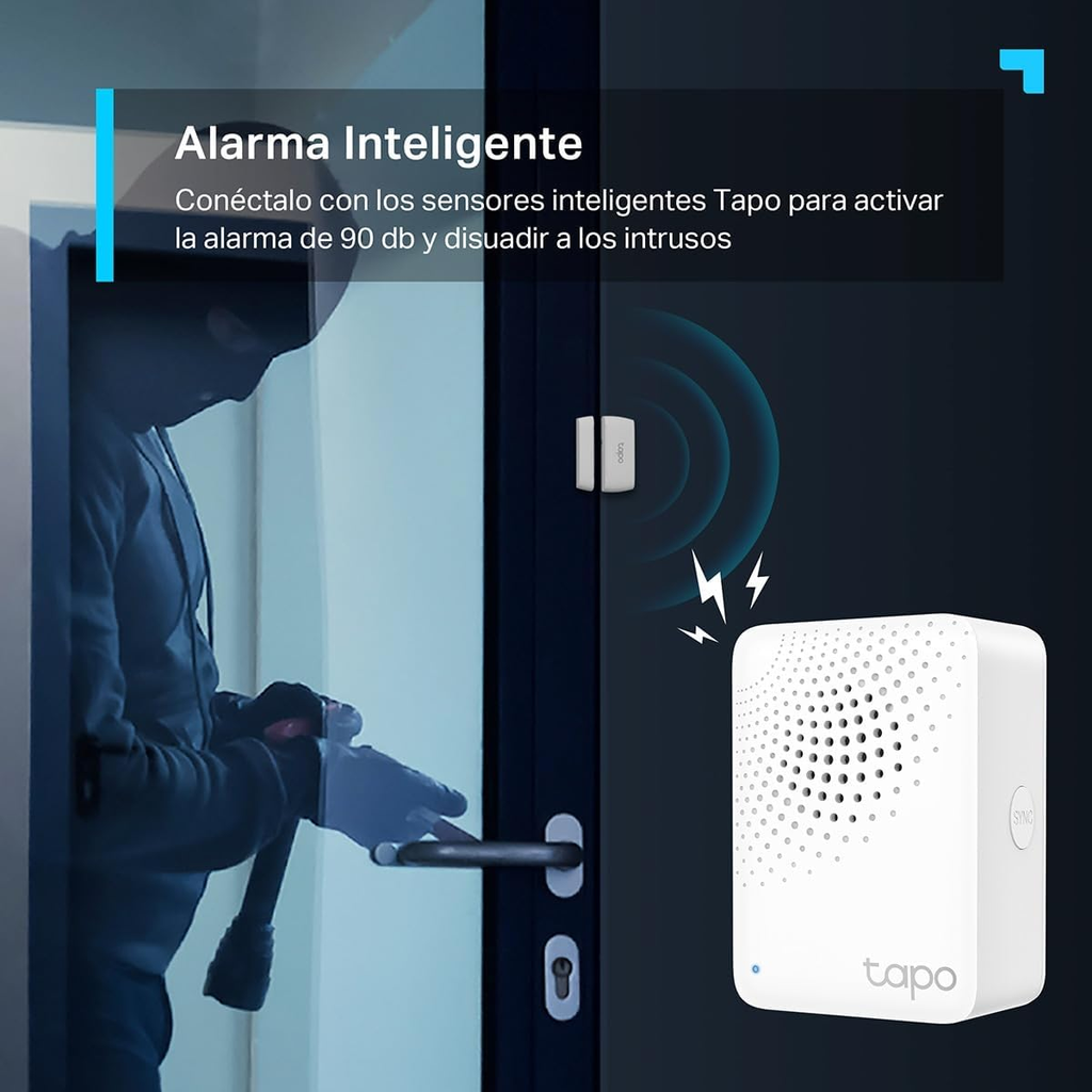 Hub | tp-link | tapo h100 | hub inteligente con alarma | hasta 64 dispositivos | timbre inteligente | alarma inteligente | conexiones a largo alcance