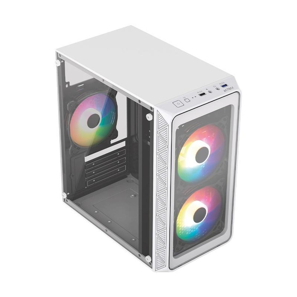 Gabinete Acteck AC-939232 Doom Pro Crystal GI730 Micro ATX 1x USB 3.0 Cristal Templado 3x Ventilador RGB