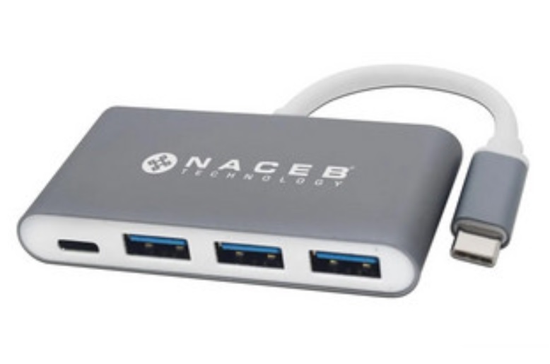 Adaptador Hub Naceb USB-C Macho - 3x USB-A Hembra 1x USB-C Hembra