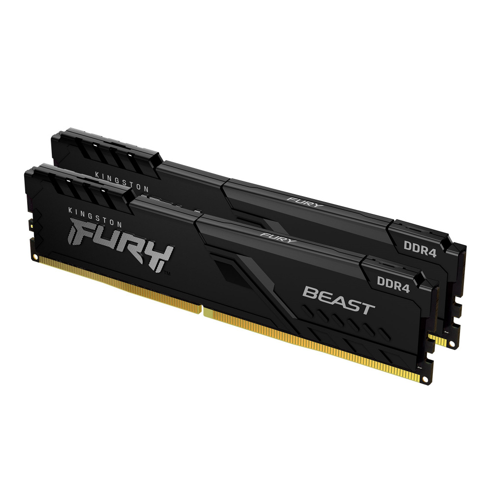 Memoria RAM Kingston Fury Beast Black DDR4 3200MHz 16GB 2x8GB  KF432C16BBK2/16