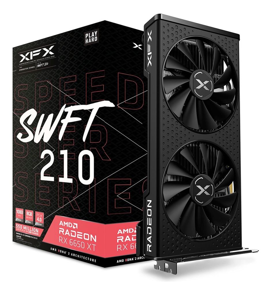 Tarjeta de video xfx rx-665x8dfdy speedster swft 210 radeon rx 6650xt 8gb gddr6 2048mhz 3*dp hdmi