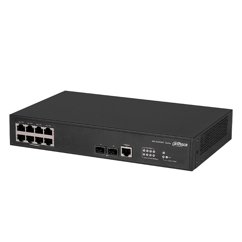 Switch Dahua Gigabit Ethernet AS4300 8 Puertos 10/100/1000 + 2 Puertos SFP 20 Gbit/s 16.000 Entradas Administrable