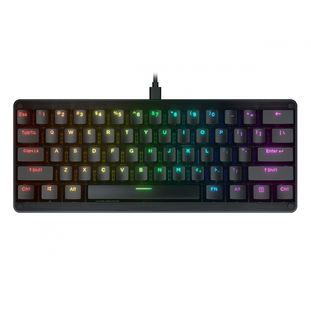 Teclado Mecanico Gamer Cougar Puri Mini RGB 60% Switch Gateron Red Alámbrico Inglés