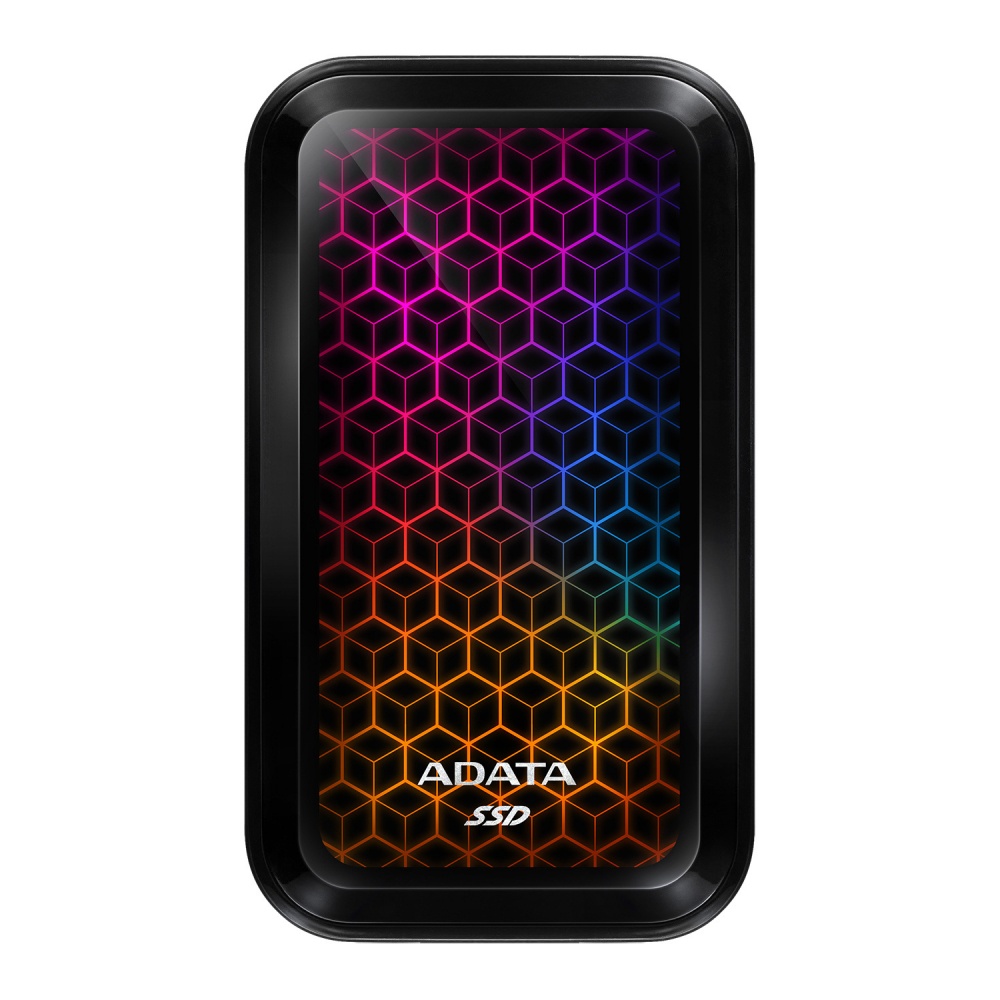 Estado solido externo adata 1t ase770g rgb, lectura 1000 mb/s, escritura 800 mb/s, usb 3.1, ase770g-1tu32g2-cbk