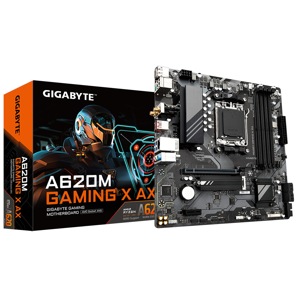 Tarjeta Madre Gigabyte A620M GAMING X AX, Micro-ATX, Socket AM5, AMD A620, 192GB DDR5, HDMI/DP para AMD