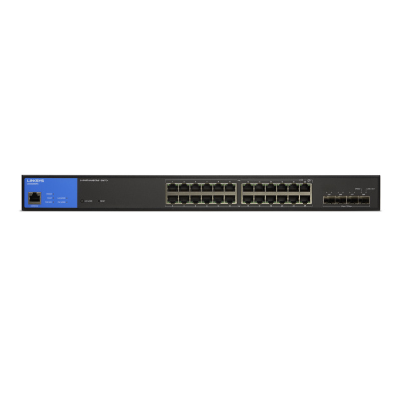 Switch Linksys Gigabit Ethernet LGS328C 24 Puertos 10/100/1000/10G + 4 Puertos SFP+ 128Gbit/s 16.000 Entradas