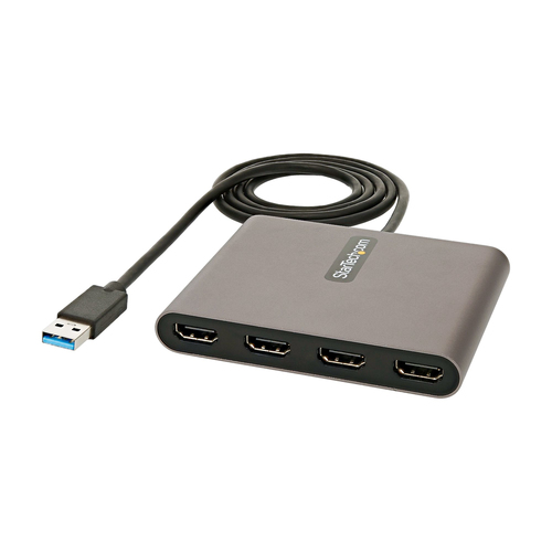 Adaptador usb 3.0 a 4 puertos hdmi - tarjeta de video externa - dongle llave usb-a a 4x hdmi - 1080p a 60hz - conversor multimon