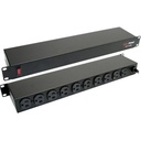 Pdu básico para distribución de energía, con 10 tomas nema 5-15r traseras, 1ur, 15 amp, 120 vca