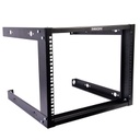 Rack abierto de 19" para montaje en pared de 8 unidades.