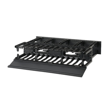 Organizador de cables horizontal netmanager, doble (frontal y posterior), para rack de 19in, 2ur