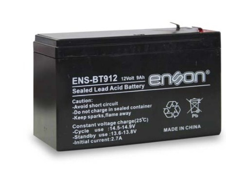 Bateria de respaldo enson ens-bt912 12vdc 9a base plomo-acido para fuentes de poder y sistemas de respaldo