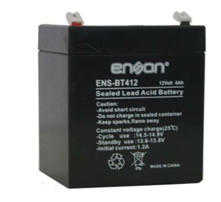 Bateria de respaldo enson ens-bt412 12vdc 4a base plomo-acido para fuentes de poder y sistemas de respaldo
